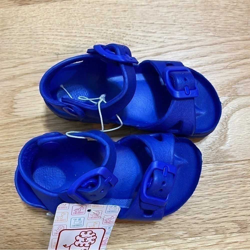 Swiggles Blue Open Toe Sandals NWT 5-6 Double Strap
